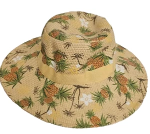 Gymboree Girls Tropical Pineapple Hat L/XXL Sun Hat Straw Hat - Picture 1 of 4