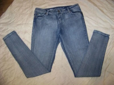 Pantalones de mezclilla ajustados elásticos de asfalto azul para mujer - 9 Reg Foto 1 de 4