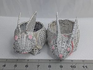 Weißer Weidenkorb Kaninchen Figur 6 Zoll - Bild 1 von 9