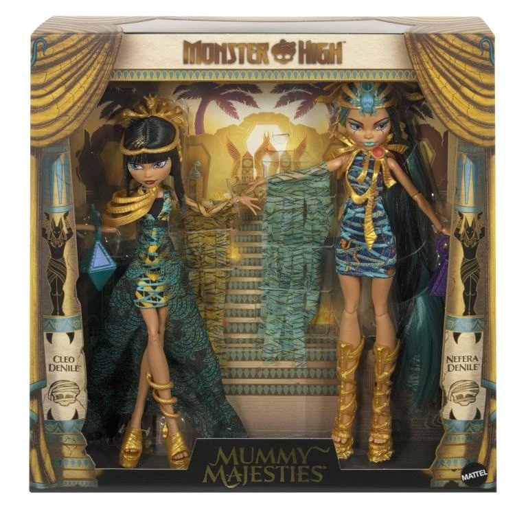 Muñeca Monster High Mummy Majesties CLEO & NEFERA DeNILE moda 12" sin usar, en caja paquete de 2 Foto 1 de 1