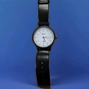 Deporte Men's Watch, Black Leather Band, 3 Hands, Date, 20015A - Picture 1 of 12