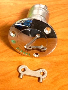 Stainless Steel Diesel Deck Fill Slotted Cap w/key (Blemished or Scratched) - Picture 1 of 6