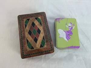 Vintage Playing Cards Art Deco Full Set & Case 52 Cards Thomas De La Rue - Foto 1 di 7