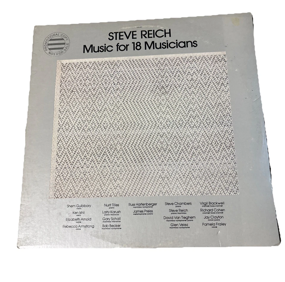 STEVE REICH Music For 18 Musicians ECM LP EX 1978 DJ Radio Issue Avant Garde - Image 1 of 4