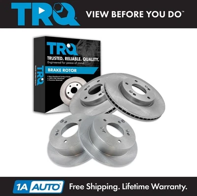 TRQ Front & Rear Brake Rotors Set For 05-09 Hyundai Tucson 05-10 Kia Sportage - Изображение 1 из 4