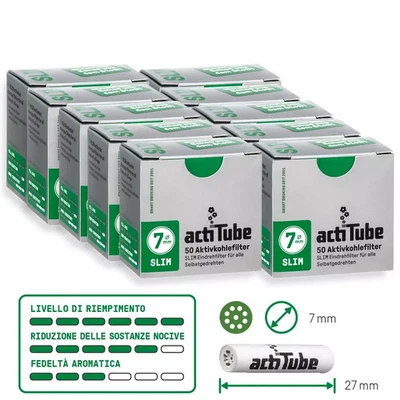 FILTROS ACTITUBE CARBON ACTIVADO 7MM CAJITA DE 50, CAJA 10 UNI. - Imagen 1 de 4