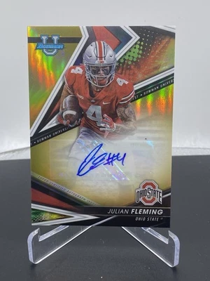 2022 Bowmans Best University Autograph /50 Gold JULIAN FLEMING Ohio State - Image 1 of 2