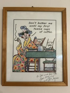 Hallmark Signed “Maxine” Print 12 Cups Of Coffee By Artist J Wagner 8x10 11-9-96 - Picture 1 of 6