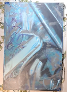 NIMBUS Original Painting "LOW CLASS BLUE" Abstract on Large Canvas 32x21" OOAK - Picture 1 of 9