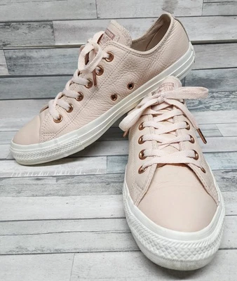 Converse All Star Chuck Taylor Shoes Womens 10 Mens 8 Leather Rose Gold Pink - Image 1 of 4