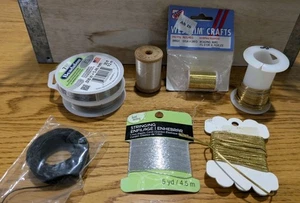 VTG bead Stringing Wire & Elastic & Cord & nylon 8 Pc Lot Mix Of New & Used - Picture 1 of 6