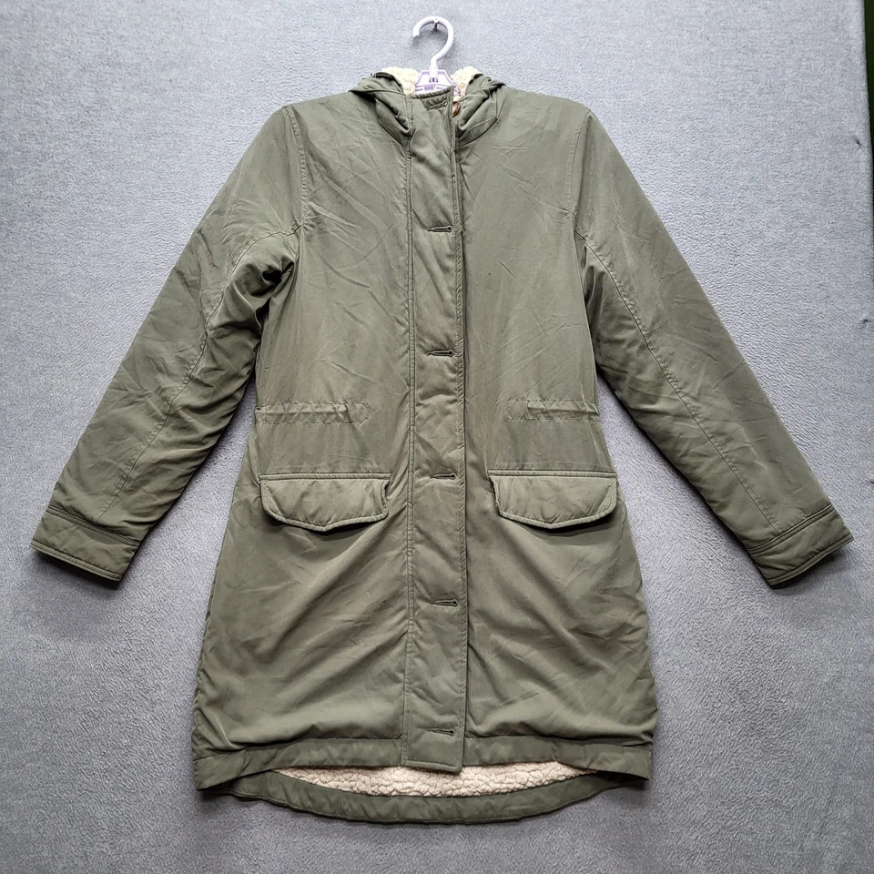 Chaqueta Abercrombie & Fitch Mujer M Oliva Gorpcore Sherpa Forrada Trench Foto 1 de 4