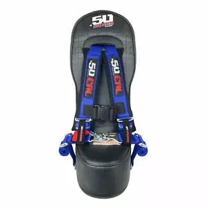 Polaris RZR Bump Seat with BLUE 4 Point Harness Race Style Latch 570 800 XP900 - Bild 1 von 8
