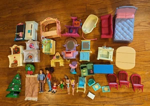 Fisher Price Loving Family Dollhouse Furniture Figure Etc Lot w/Christmas Tree - Picture 1 of 10