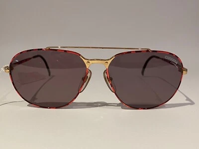 Nuevo de Lote Antiguo Carrera 5469-30 Metal Aviador Gafas de Sol Estampado Rojo Con Dorado Foto 1 de 4