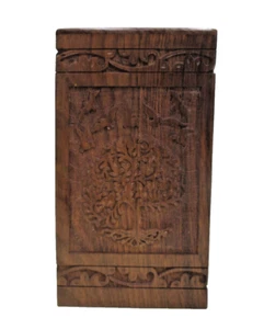 Handmade Rosewood Urn for Human Ashes | Tree of Life Funeral Cremation Urn - Picture 1 of 9