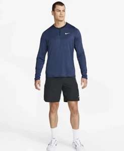 NIKE COURT DRI FIT VANTAGGIO MAGLIA TENNIS UOMO SLIM FOT 1/4 ZIP MEDIA DD8370-410 - Foto 1 di 5