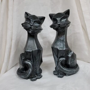VTG MCM Atomic SIAMESE KITTY Cats 1961 UNIVERSAL STATUARY CORP CUBIST RETRO  - Picture 1 of 5