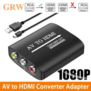 1080P RCA Composite CVBS AV to HDMI Video Audio Converter Box AV2HDMI Adapter - Picture 1 of 15