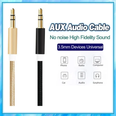 3.5 mm Male to Male Aux Cord Stereo Audio Cable Adapter for PC iPod CAR iPhone - Image 1 of 4