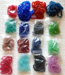 Lot 18 Strands Over 1,700 FROSTED 8MM Glass Beads 31” Cultured Sea Glass 3 LBS - Picture 1 of 8