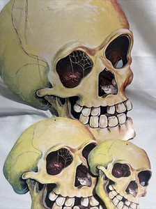 Vintage Skull HALLOWEEN DECOR Set Of 3 Window Decorations - Picture 1 of 10