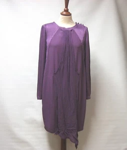 VESTIDO BOHO DE BANDA ASIMÉTRICA FANTASMA LONDON ELEGANTE ASPECTO SEDA PÚRPURA REINO UNIDO 10 - Imagen 1 de 5