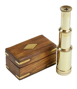 Telescopio con caja - Latón pulido - Imagen 1 de 1