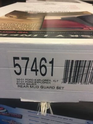 HUSKY 57461 REAR 96-01 FORD EXPLORER XLT 97-01 EDDIE BAUER REAR HUSKY MUD FLAPS - Image 1 of 2