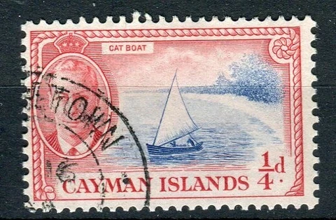 Cayman Islands KGVI 1950 farthing blue & scarlet  SG135 very fine used Cover