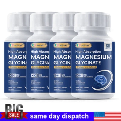 Magnesium Glycinate 1330MG High Absorption,Improved Sleep,Stress& Anxiety Relief - Image 1 of 4