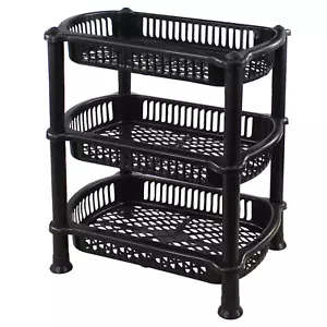 Kitchen 3 Tier Food Veg Storage Caddy Rack Organiser Fruit Trolley Stand Basket - Picture 1 of 4