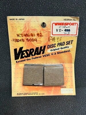 Pastilla de freno VESRAH KAWASAKI VD-413 FA48 VINTAGE KH 90 100 G2 G3 KZ400 Z400 AHRMA Foto 1 de 4