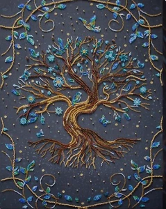 Abris Art Bead Embroidery Kit. Where The Fairytale Lives , Tree 30 X 41 Cms - Picture 1 of 8