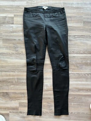 Helmut Lang Damen Lederhose Hose Gr.10 38/40 100% Leder Schwarz Guter Zustand - Bild 1 von 4