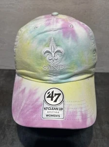 New Orleans Saints Sombrero '47 Para mujeres Pastel Tie-Dye Limpieza Gorra Ajustable H46 - Imagen 1 de 8