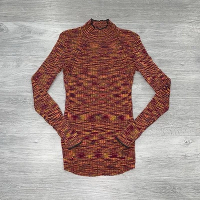 Suéter Sundance Para Mujer Pequeño Acanalado Manga Larga Pullover Cuello Simulado Tejido Boho Foto 1 de 4