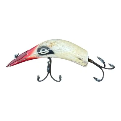 Kautzky Lazy Ike 4 Vintage Crankbait Lure Red White Wood Rare Collector Tackle - Image 1 of 4