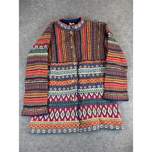 Anthropologie Moth Livia Intarsia Cardigan Womens Medium Multicolor Button Up - Picture 1 of 8
