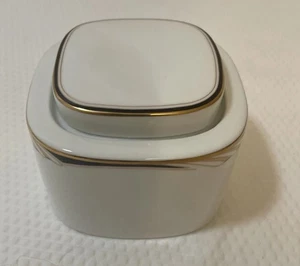 Mikasa Omega White Black Sugar Bowl & Lid - Picture 1 of 6