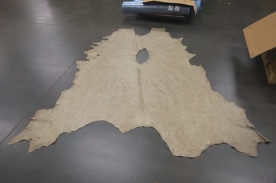 Light Beige Gray Leather Hide Upholstery Whole Full Cow Hide 50 SQFT - Image 1 of 4
