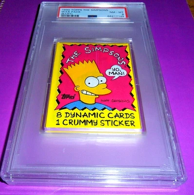 1990 Topps THE SIMPSONS TV SHOW Bart Unopened Wax Pack Sealed PSA 8 NM MINT - Image 1 of 4