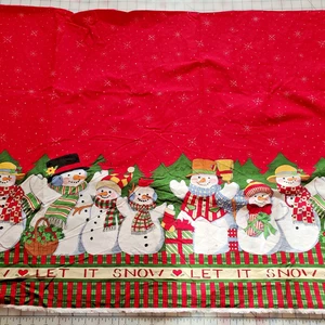 Fabric Traditions 57"lx56"w Susan Winget 1995 Let It Snow Snowman  Double Sided - Picture 1 of 11