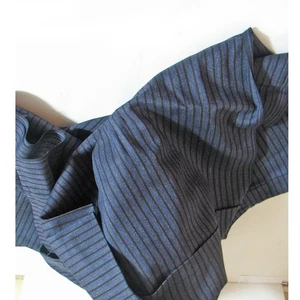 Cotton Stripe 2-3/4 Yards x 36" Wide Blue Couture Fabric Lovely Drape & Feel - Picture 1 of 5