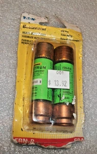 Paquete de 2 fusibles de alta resistencia Bussmann FRN-R 60A 250 VAC tiempo retrasado BP/FRN-R-60 - Imagen 1 de 2