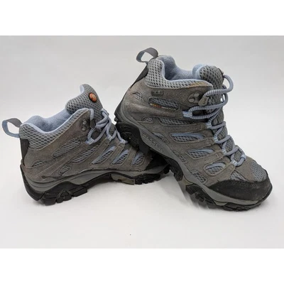 Merrell Moab 3 Size 6 Womens Grey Periwinkle Mid Waterproof Hiking Boots - Image 1 of 4
