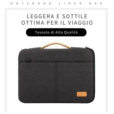 Borsa per Laptop, Custodia Tablet Notebook 15,6 Pollici Impermeabile Antiurto - Immagine 1 di 4