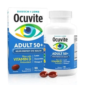 Ocuvite Bausch and Lomb ADULT 50+ Eye Vitamin 90 Mini Soft Gel - Picture 1 of 2