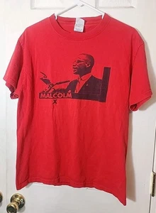Vintage Y2K Malcolm X Red Shirt Size Medium - Picture 1 of 5
