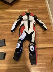 arlen ness one piece motorcycle racing leathers red/white size 52 - Picture 1 of 13